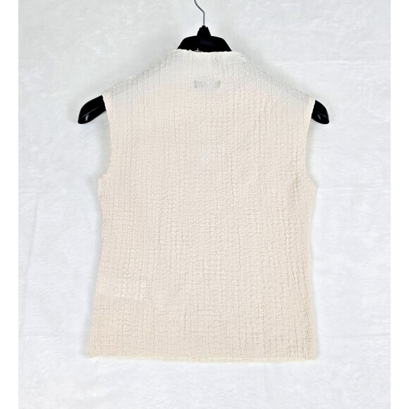 J.Crew Textured Bubble Knit Mockneck Sleeveless Top Women’s Cream Polyester S - Picture 5 of 11